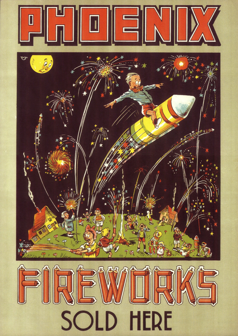 Poster for Phoenix Fireworks. Collection: Barry Sturman.