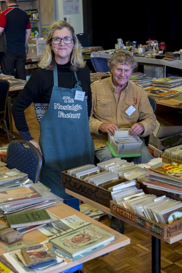 The Nostalgia Factory's Amanda and David Gazzard took 6 stalls and filled them with a great array of paper and other ephemera.