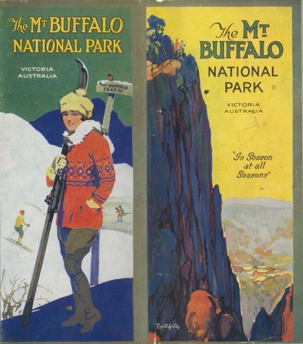 The Mt Buffalo National Park. Pamphlet, stapled. 23 x 20.5 cm. April, 1927. Collection of Ed J.