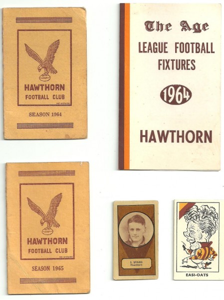 Hawthorn fixtures and cards from the 1960s. Collection of Francis Doherty.
