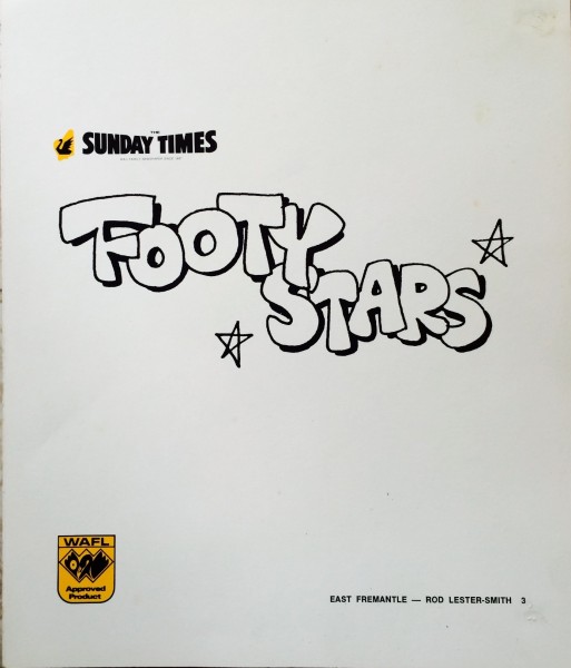 Cover of the super rare folder, issued by the Sunday Times in WA. Collection of Rick Milne.