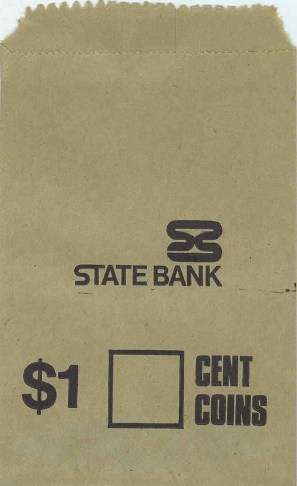 State Bank (of Victoria) coin bag, c1980-1991.