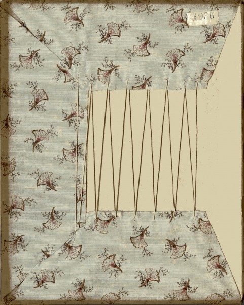 Views of English society by Mabel, a little girl of eleven. (London : Field & Tuer, the Leadenhall Press, 1886). This example shows a patterned cloth dust jacket, which, we are told, the author, "Mabel" particularly requested. In the Addendum, she describes the "home-made" cloth cover which she took to her publisher, so it could be duplicated two or three thousand times. "I feared I should have to put up with those uninteresting cloth things with gilt letters, just like other people's books, but the dark-eyed young man helped me out of my difficulty by saying that there were lots of girls in his factory who had to earn their bread-and-butter, and that they could make the covers quite as well as I could if I would leave the one I had made as a pattern for them to copy." It has the book's details on the label pasted on the front, and the cover is stitched on. The spine of the book has the same patterned cloth with a plain cardboard cover.