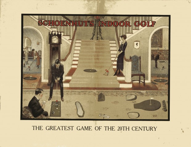 "Schoenhut's indoor golf. The greatest game of the 20th century", brochure, 1922. From the Monash University Library Rare Books Collection.