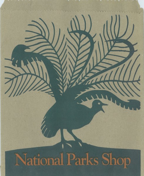 National Parks Victoria shop bag. with a favourite Victorian cool forests' bird2013. Collection of Mandy B.