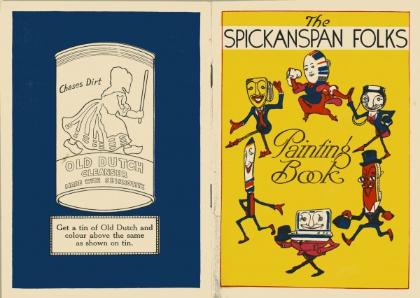  An Australian version was published in 1941 with a colour cover but the rest in black and white, as a "painting book" for children. The back cover illustration of the product encourages the kids to ask Mum to buy a packet so they can use it to colour-in.