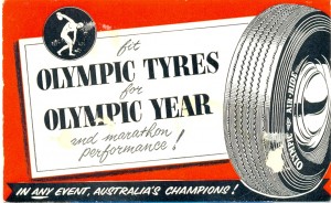 'Fit Olympic Tyres for Olympic year', blotter, 8 x 13 cm. Collection of Andrew H.