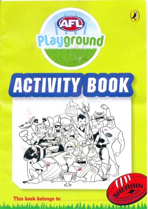 'AFL Playground: activity book', 2014, 21 x 15 cm, 8 pages, stapled. Collection of Mandy B.