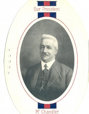 Club president. Inside cover of Souvenir Card.