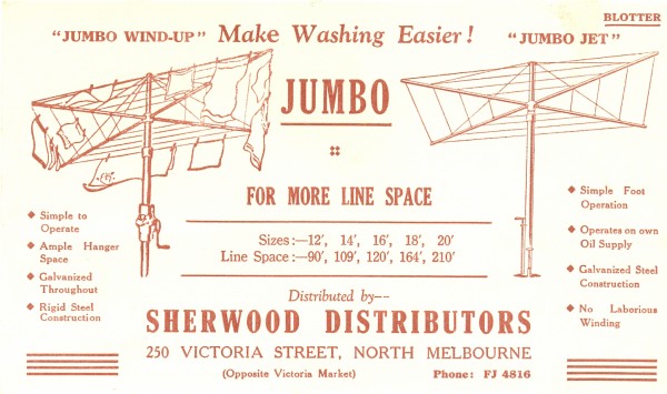 'Jumbo wind-up', blotter, 11 x 19.5 m,1953. Collection of Andrew H.