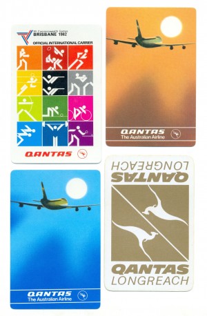 Four Qantas swap cards. Examples of the transport swap cards Jill has for sale.