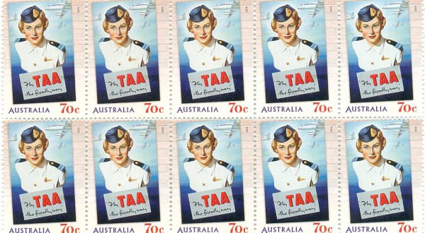 Fly TAA he friendly airline, Australia Post.