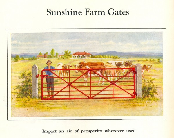 Illustration from 'Sunshine farm implements catalogue', 1928. Collection of K. Houston.