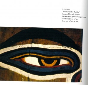The eye of the Buddha by Jo Danielle in 'The Australian Arts Diary 1996', Maria Prendergast, Melbourne, 25 x 17.5 cm. Collection of Richard Felix.