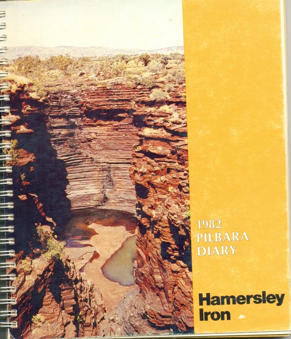 1982 Pilbara diary,  published by Hamersley Iron. Collection of Richard Felix.
