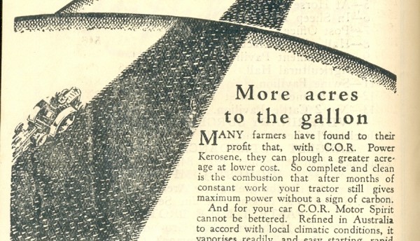 Extract of advertisement from Daily Ring Programme, Fifth Day, Tuesday, 25th September, 1928, the Royal Agricultural Society of Victoria, stapled pamphlet, 18.5 x 12.5 cm, 1928. Collection of Brian Watson.