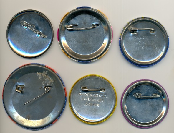 Backs of badges, 1990s-20002. Collection of Mandy Bede