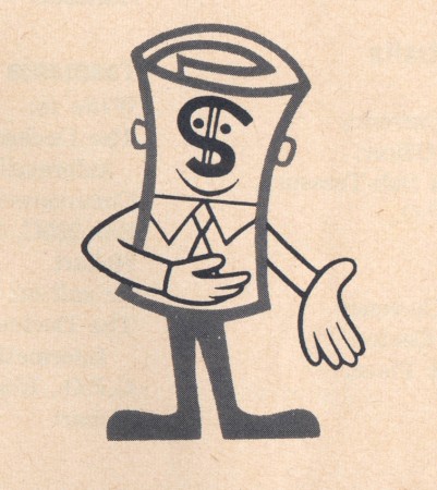 Sketch of Dollar Bill created by Monty Weld and drawn by Laurie Sharpe c. early 1960s. Collection of Andrew Hillier. 