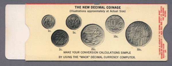 "Mack" Decimal Currency Computer, 62x213cm. Collection of Andrew Hillier.