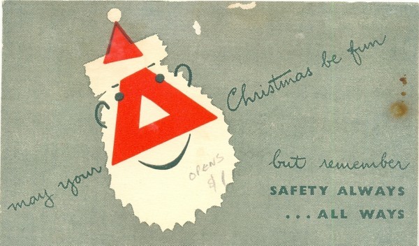 National Safety Council Christmas card, circa 1970s. Collection of member GJ.
